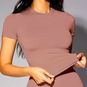 mauve baby tee